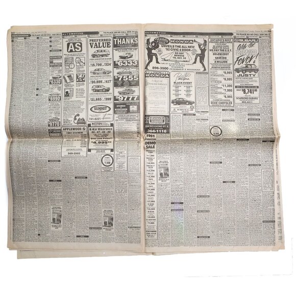 Vintage 1991 Toronto Star Blue Jays Sports Section Classifieds Baseball Retro - Picture 8 of 8